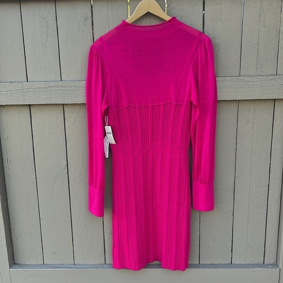 NWT Anthropologie Knit Sweater Dress Hot Pink Spring Wedding Guest Plus Size 1X - Picture 12 of 13